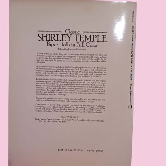 Classic & Original vtg  Shirley Temple Paper Dolls In Full Color Set of 2 - Picture 8 of 8